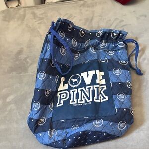 Victoria's Secret Blue Patterned Drawstring Bag